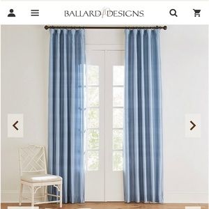 1/2 BALLARD DESIGNS DUPIONI silk drapery panel in cornflower
